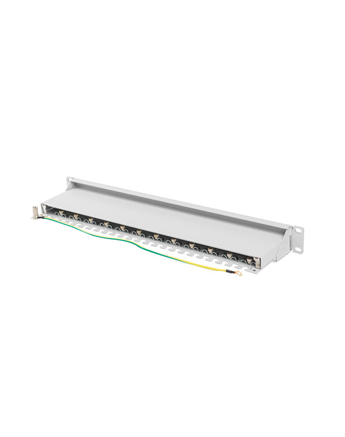 LANBERG patch panel 24 port 1U cat.7 FTP grey główny
