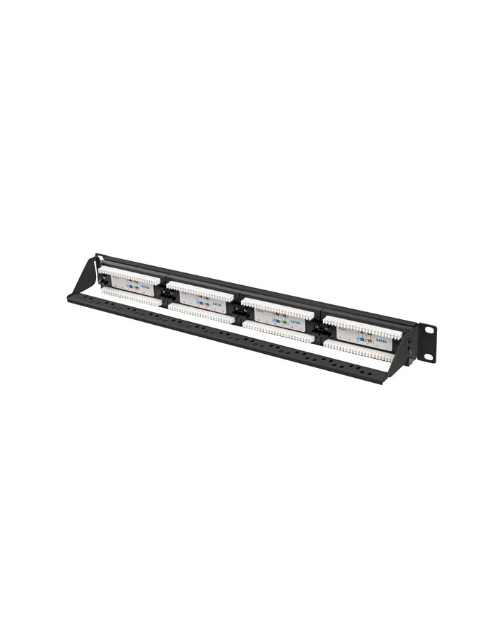 LANBERG patch panel 24 port 1U cat.6A UTP black główny