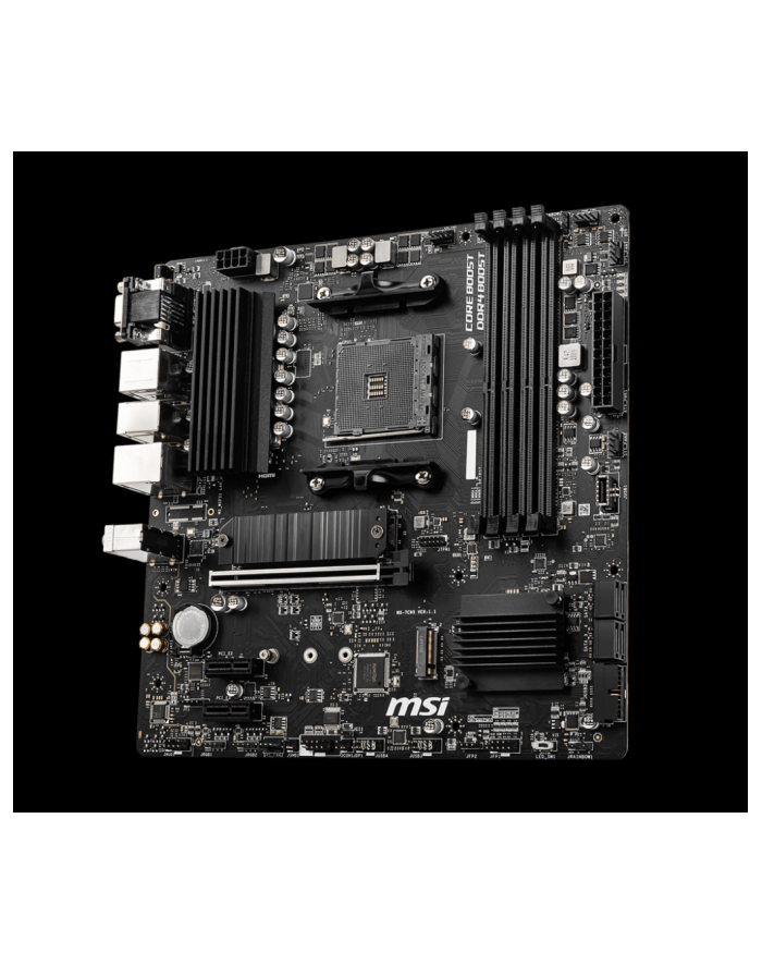 MSI B550M PRO-VDH Support for 3rd Gen AMD Ryzen Processors future AMD Ryzen with BIOS update 4xDIMM 4xSATAIII 2xM.2 AM4 mATX 105W główny