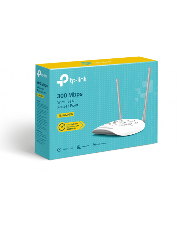 TP-LINK TL-WA801N 300Mbps AP/Klient/Bridge/Repeater passive PoE 2x5dBi fix antenna (P) główny
