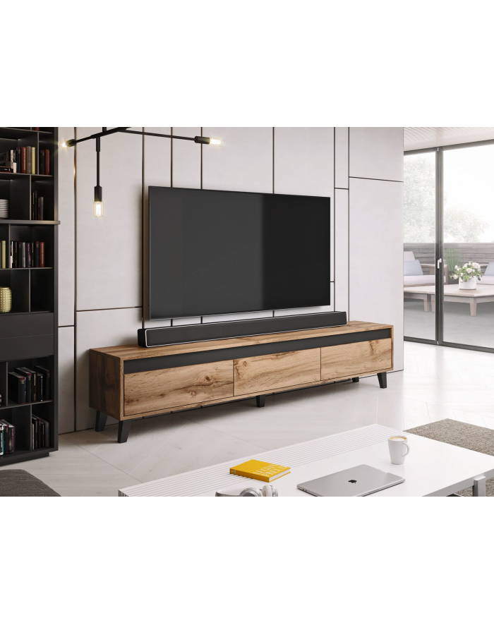 cama meble Szafka RTV NORD 185cm dąb wotan/antracyt główny