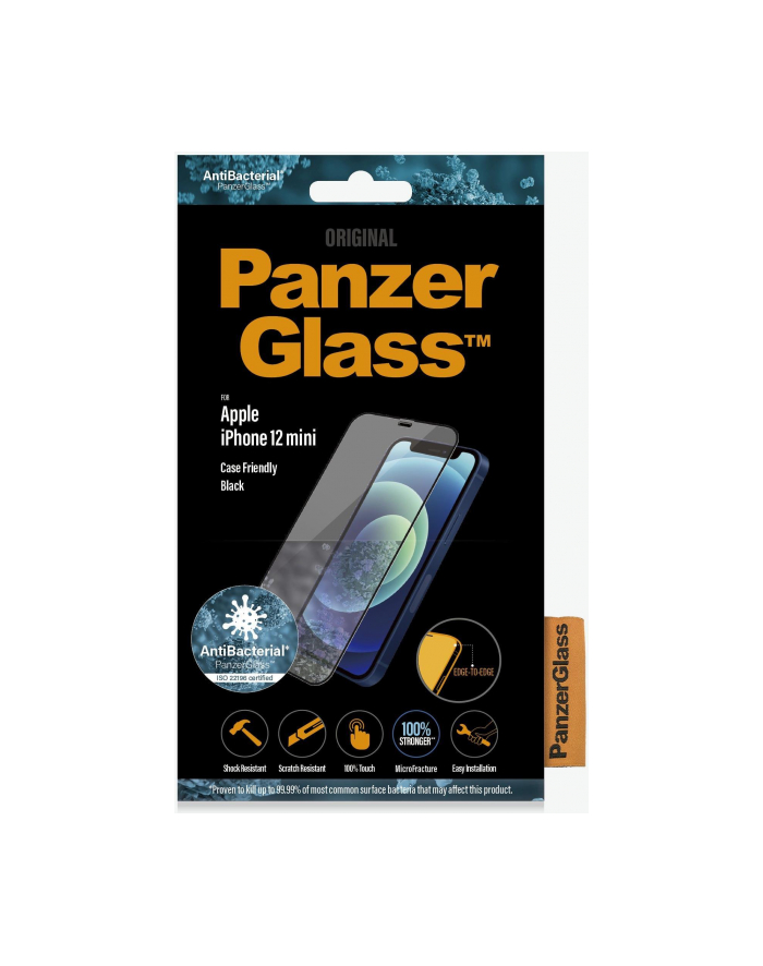 PANZERGLASS SZKŁO HARTOWANE IPHONE 12 MINI DO ETUI ANTYBAKTERYJNE 2710 główny