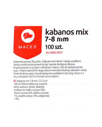 MACED Kabanosy dla psa mix 7-8mm/12 5cm 100szt