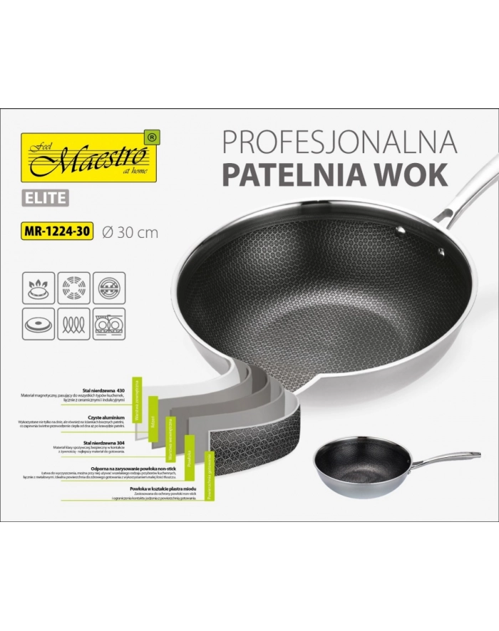 Patelnia / Wok MAESTRO MR-1224-28 30 cm główny