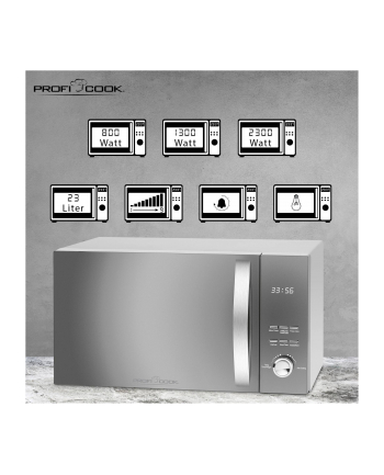 Proficook microwave PC-MWG 1176 H 800 W silver with grill