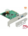 DeLOCK PCIe x4> 1x external SuperSpeed USB (USB 3.2 Gen 2) with PD function - nr 12