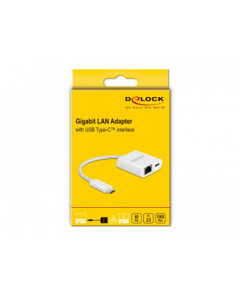 DeLOCK USB-C adapter> Gigabit LAN + PW - LAN 10/100/1000 Mbps with Power Delivery