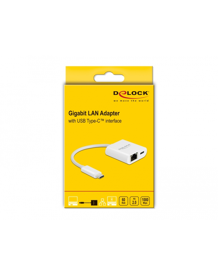 DeLOCK USB-C adapter> Gigabit LAN + PW - LAN 10/100/1000 Mbps with Power Delivery główny
