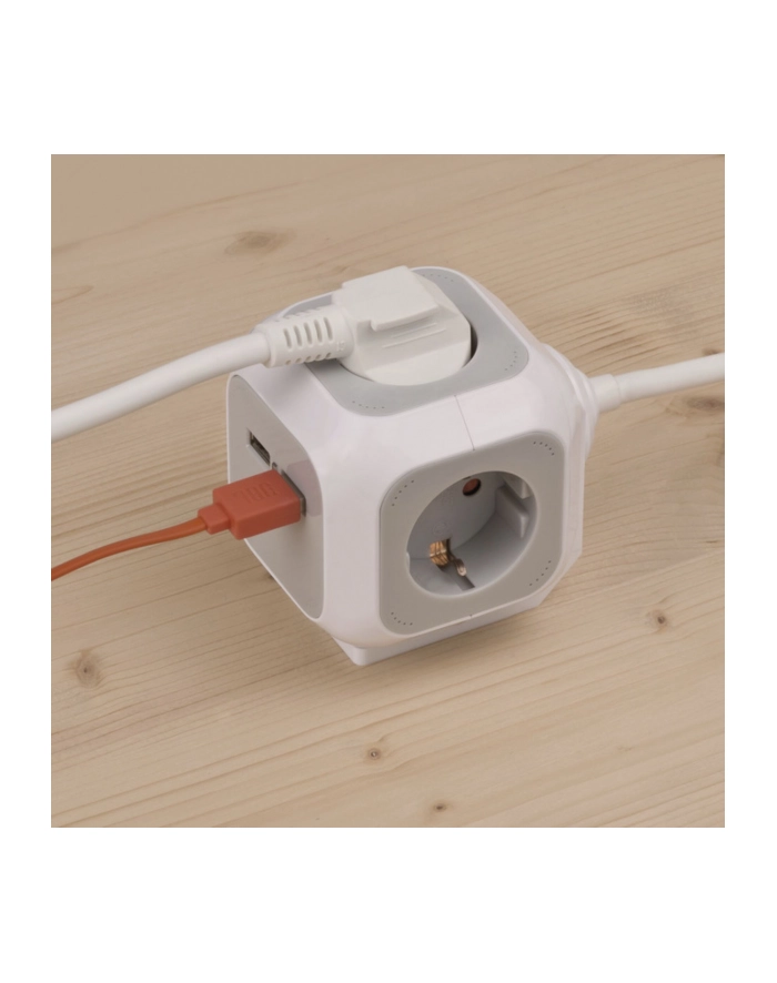 Brennenstuhl 4-way socket cube + USB główny
