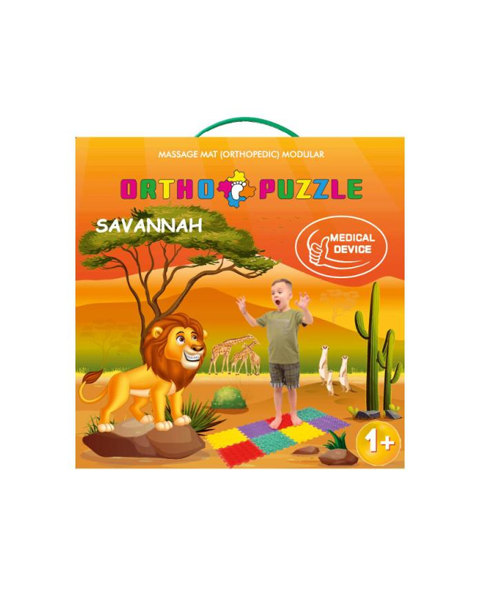 Polesie 62333 Mata do masażu ortopedyczna modułowa ORTHO PUZZLE Sawanna główny