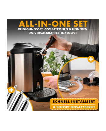 Clatronic beer dispenser BZ 3740 silver / black - for 5L kegs