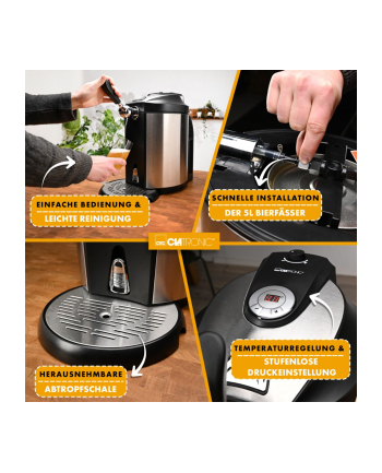 Clatronic beer dispenser BZ 3740 silver / black - for 5L kegs