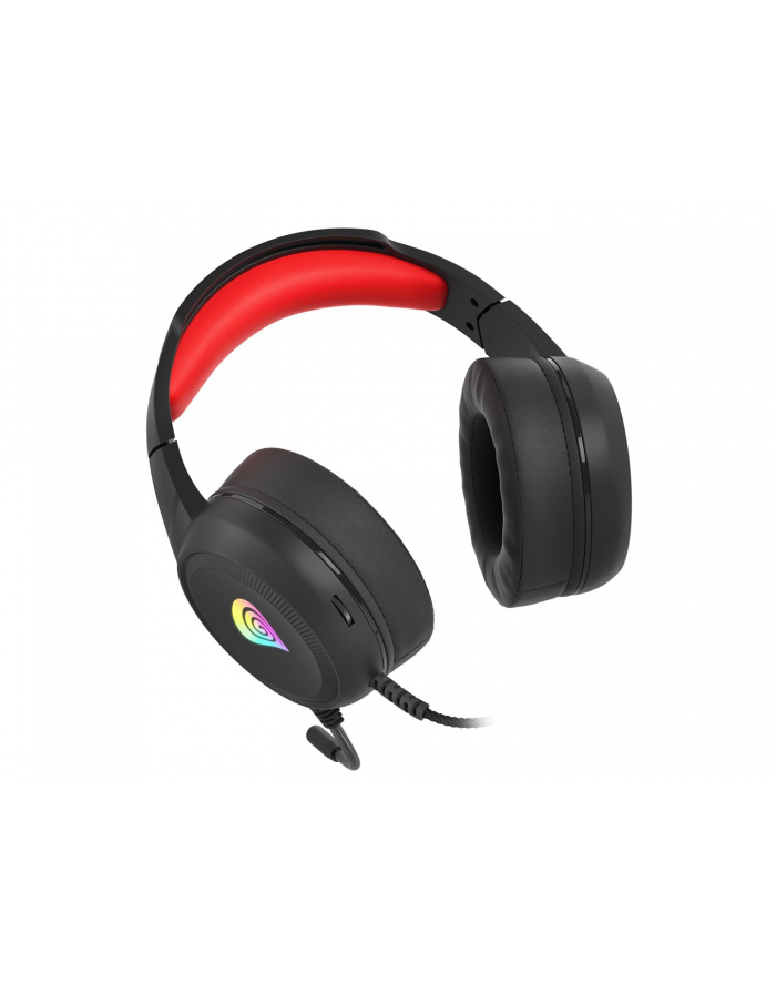 natec Słuchawki dla graczy Genesis Neon 200 z mikrofonem podświetlenie RGB Czarno-czerwone główny