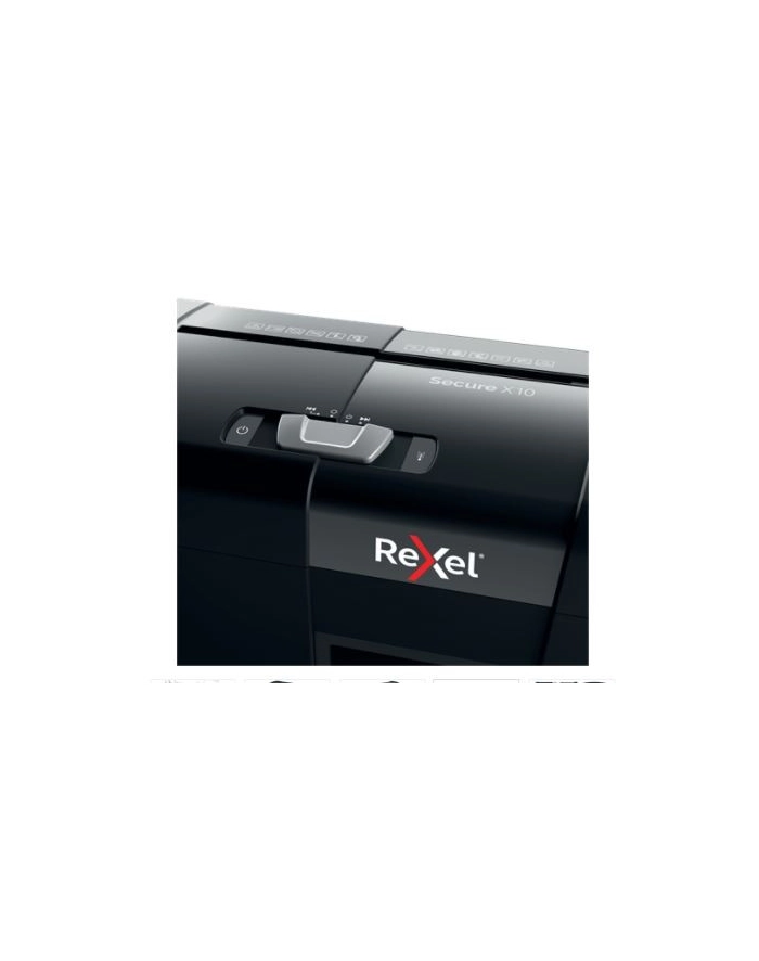 rexel Niszczarka Secure X10/10kartek/P-4/kosz 18l główny