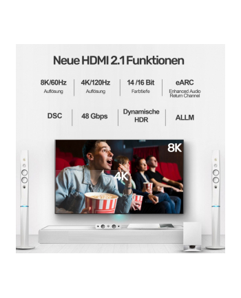 unitek Kabel HDMI M/M 2m, v2.1, 8K, 120Hz, UHD, C138W