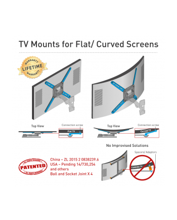 Barkan Flat/ Curved TV Ceiling Mount 3500 Ceiling mount, Full motion, 29-63 '', Maximum weight (capacity) 40 kg