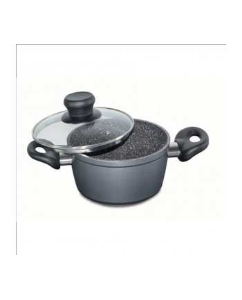 Amazon Stoneline garnek ze szklaną pokrywą, szary, 20 cm