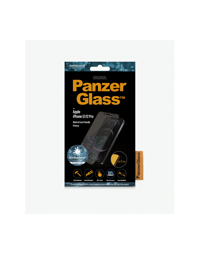 Dr Nona PanzerGlass E2E Super+ iPhone 12 Mini Case Friendly AntiBacterial MicroFracture czarny/black główny