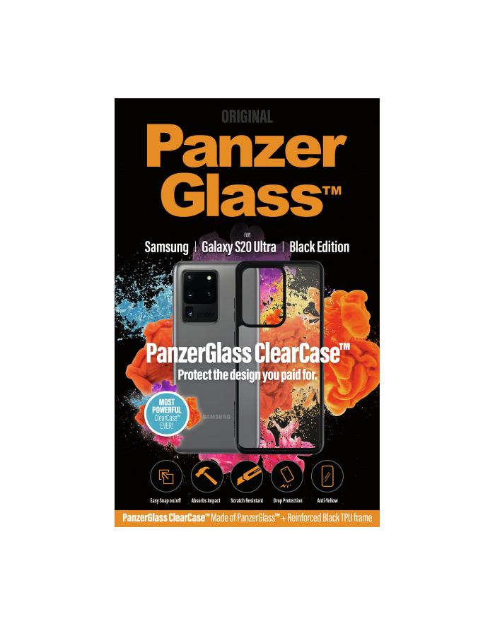 PanzerGlass Samsung Galaxy S20 Ultra ClearCase with Black TPU Cover główny