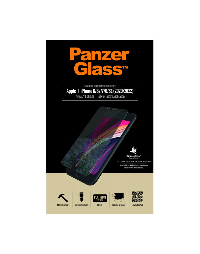 Panzerglass Privacy for iPhone SE 2 clear główny