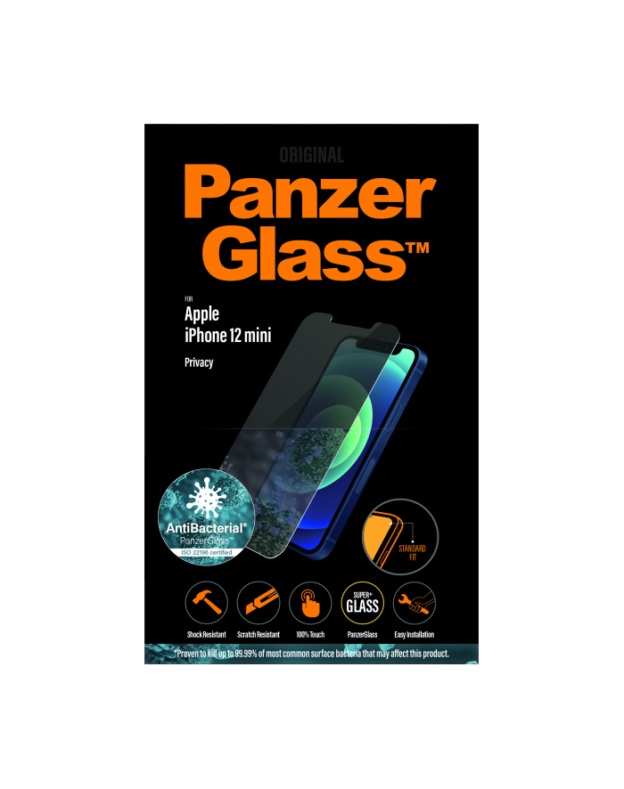 PanzerGlass szkło hartowane Standard Privacy Antibacterial Apple iPhone 12 mini Przezroczysty główny