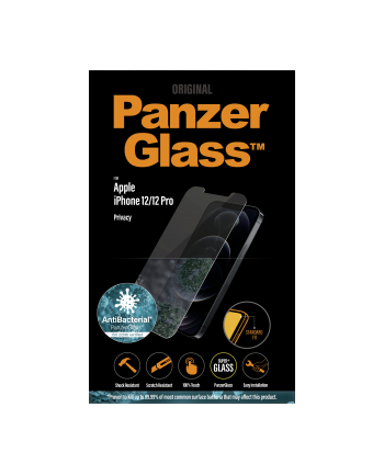 PanzerGlass szkło hartowane Standard Privacy Antibacterial Apple iPhone 12/12 Pro Przezroczysty