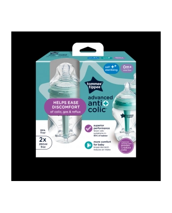 Tommee Tippee Butelka Antykolkowa 0M+ 260 Ml 2 Szt