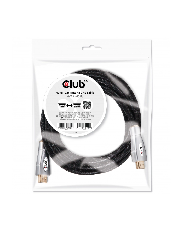 Club 3D HDMI - HDMI 5m Czarny (CAC-2312) główny