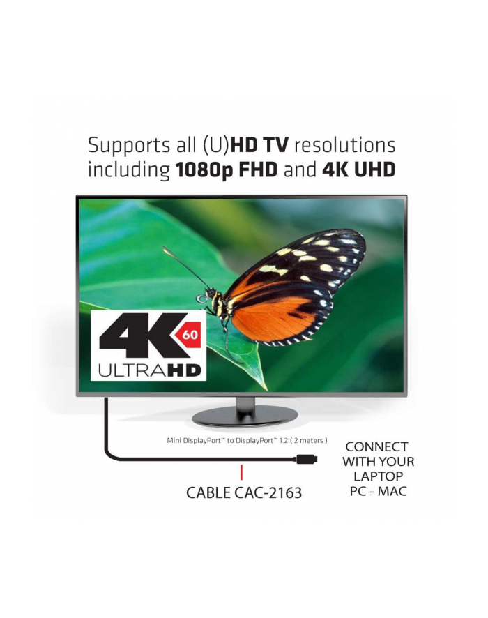 Club 3D Mini DisplayPort DisplayPort 2m Czarny (CAC-2163) główny