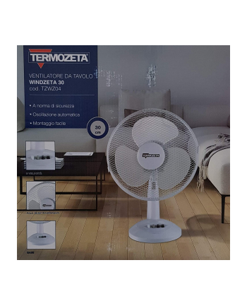 Termozeta TZWZ04 Table Fan, Number of speeds 3, 35 W, Oscillation, White