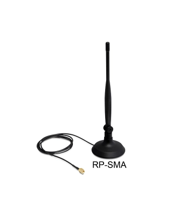 DeLOCK z magnetyczną stopką i elastycznym przegubem, 2,4 GHz, RP-SMA, 4 dB (88413)