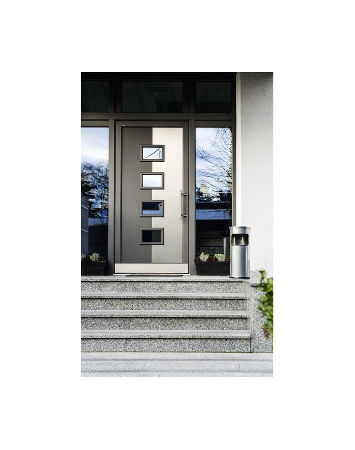 Durable Metalowy Kosz Na Śmieci 17 L Okrągły Z Popielnicą Safe Srebrny (333223) główny