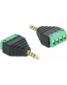Wtyk Jack 3.5mm 4P Trrs Terminal Block Delock - nr 9