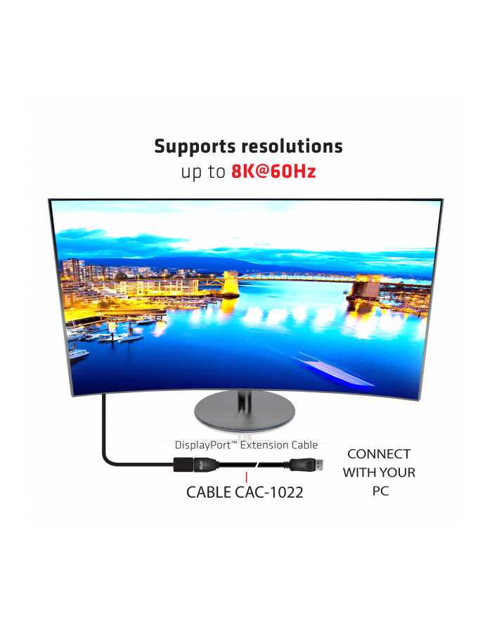Kabel Club 3D DisplayPort-Kabel 1.4  2Meter St/Bu retail główny