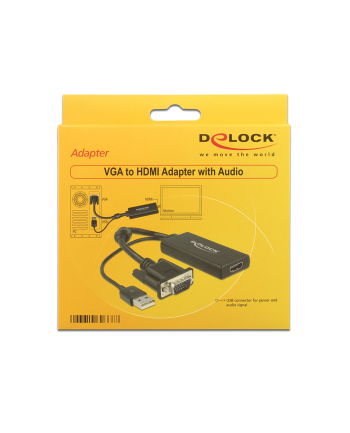 Delock Adapter AV VGA + Audio na HDMI Czarny (62668)