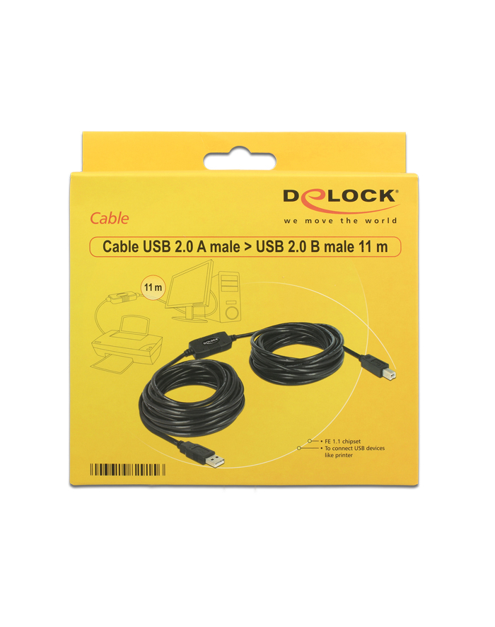 Delock Kabel USB A-B M-M 11m czarny (82915) główny