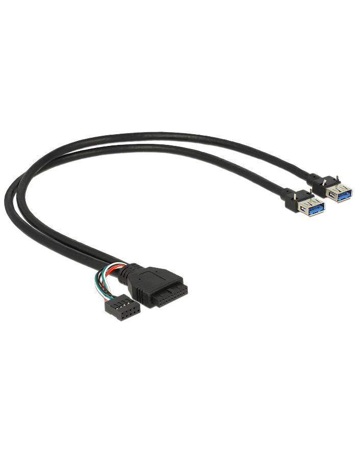 Delock Kabel USB3.0 19pin+9pin - 2x USB 3.0 A 0.45m 83829 (83829) główny