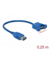 Delock Kabel USB USB A - USB A 0.25m Niebieski (85111) - nr 10