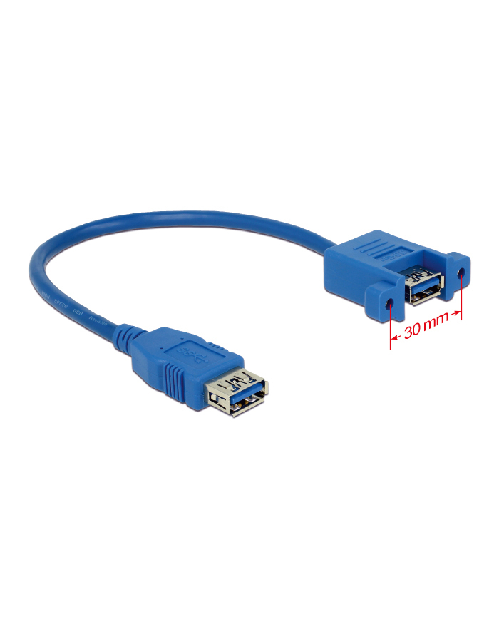 Delock Kabel USB USB A - USB A 0.25m Niebieski (85111) główny