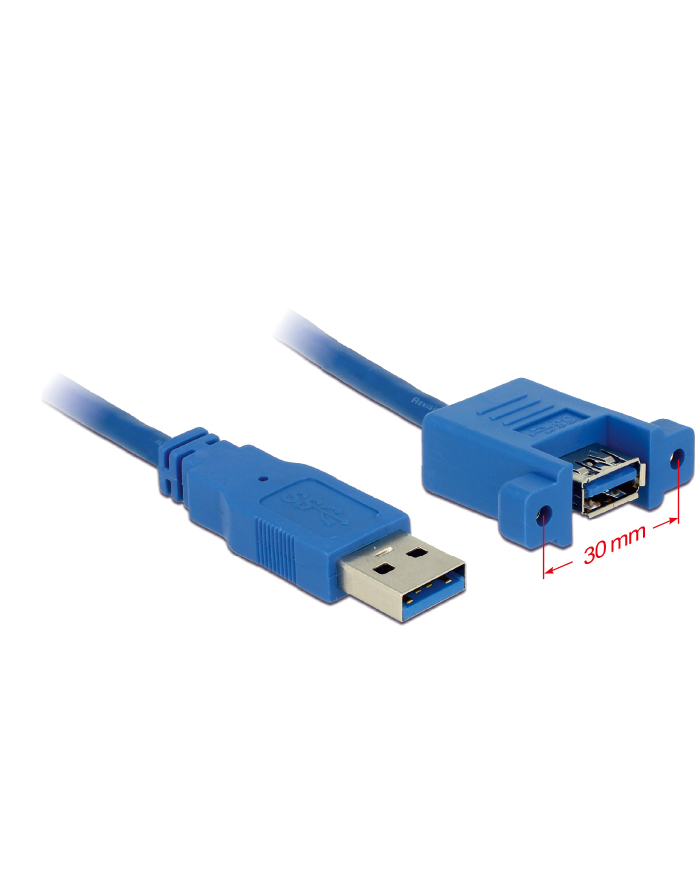 Delock Kabel USB USB A - USB A 1m Niebieski (85112) główny