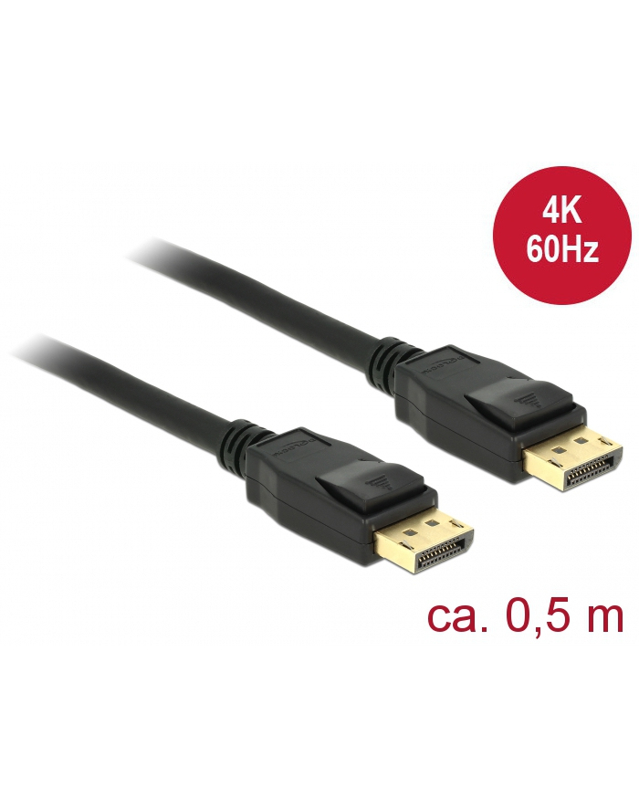 Kabel Delock DisplayPort - DisplayPort 0.5 Czarny (85506) główny