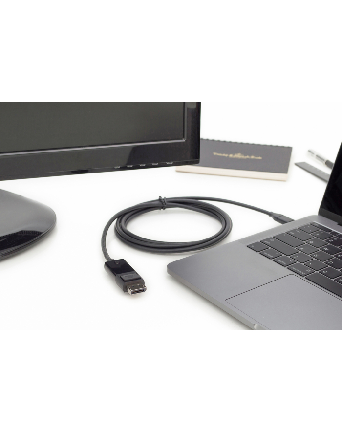 Digitus Kabel USB Digitus USB-C DisplayPort, 2m, Czarny (AK-300333-020-S) (AK300333020S) główny