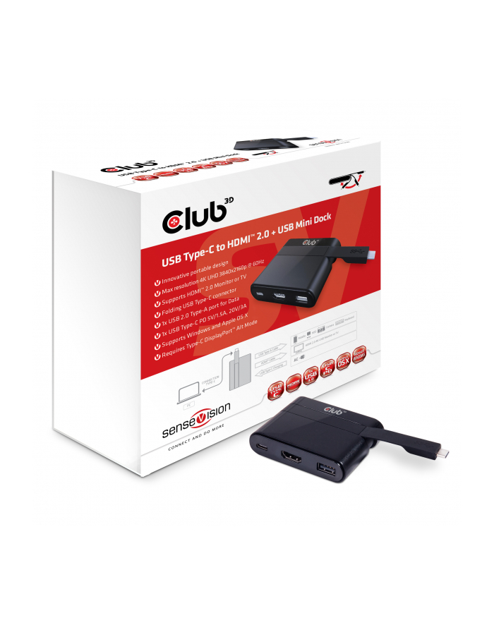 Club 3D Adapter USB HDMI Czarny (CSV1534) główny