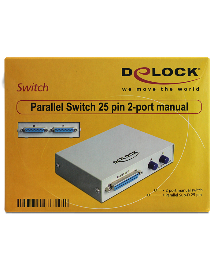 Delock Przełącznik Ręczny 2-portowy przełącznik równoległy Sub-D 25 pinów (87618) główny