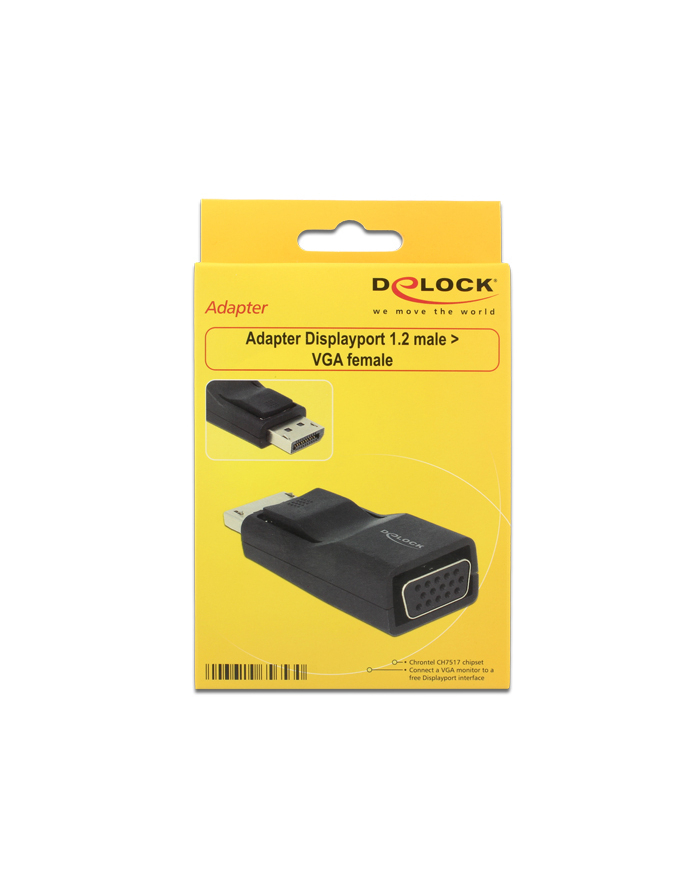 Delock Adapter AV DisplayPort na VGA Czarny (65653) główny