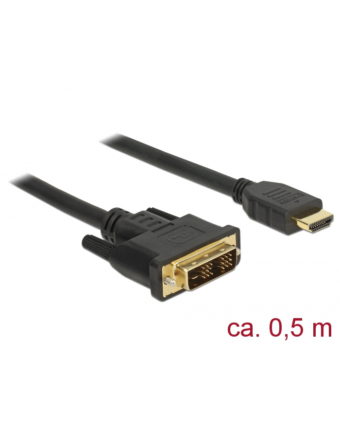 Kabel Delock DELOCK Kabel DVI 18+1 St > HDMI-A St 0.5m schwarz główny