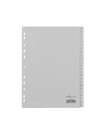 Durable Przekładki Pp A4 Szare, Nadrukowane Indeksy, A-Z, 24 Części (650810)