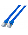 efb-elektronik Kabel płaski RJ45 U / FTP, kat. 6A, PVC, 0,25m niebieski (K5545BL.0,25) - nr 1