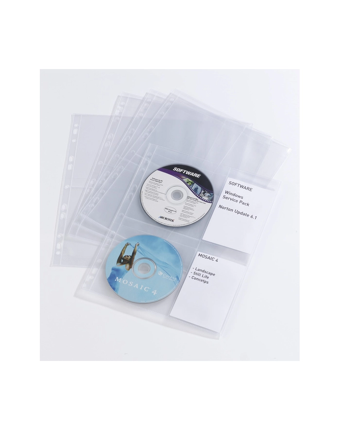 Durable Koszulka Na 4 Płyty Cd/Dvd Do Segregatora 5238-19, Zestaw 10 Szt., Przezroczyst główny