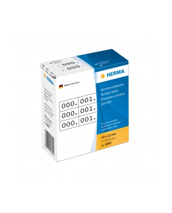 Herma Etykiety samoprzylepne 3x / 10 x 22mm Biało-Czarne 4800
